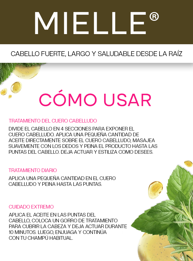 ROMERO + BIOTINA DE MIELLE® | CABELLO FUERTE, LARGO Y SALUDABLE