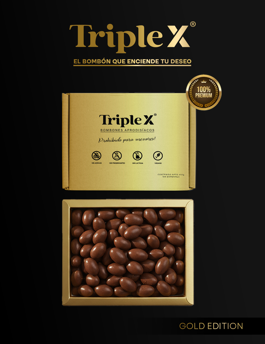 CHOCOLATES AFRODISÍACO PREMIUM PARA EL PLACER, ENERGÍA & ENFOQUE - TRIPLE X®