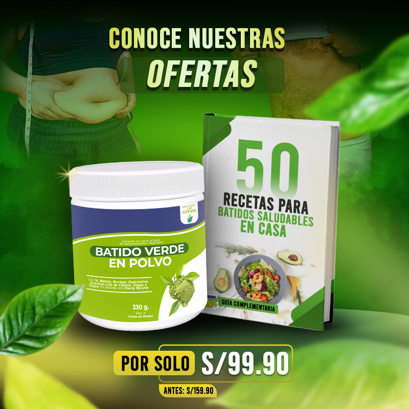 BATIDO VERDE EN POLVO (50% MÁS GRATIS)