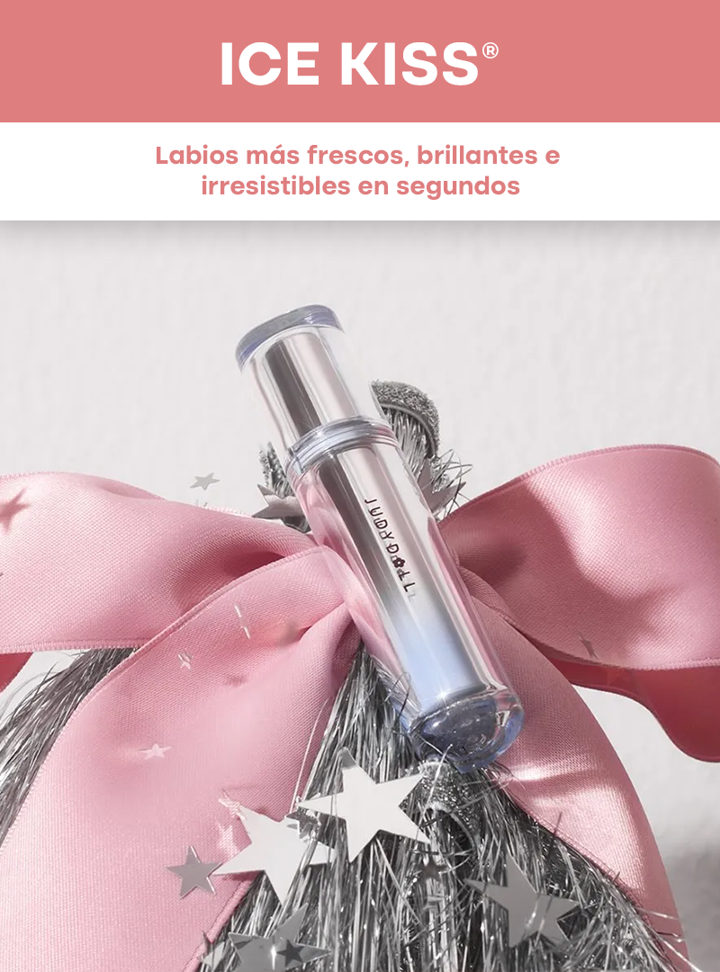 ICE KISS® | LABIAL LÍQUIDO VEGANO CON FRESCURA DE HIELO Y BRILLO IRRESISTIBLE