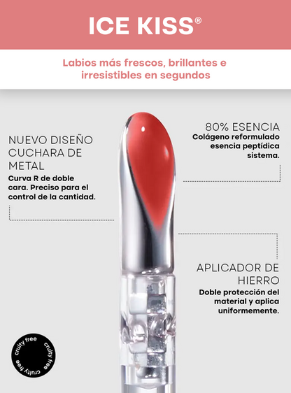 ICE KISS® | LABIAL LÍQUIDO VEGANO CON FRESCURA DE HIELO Y BRILLO IRRESISTIBLE